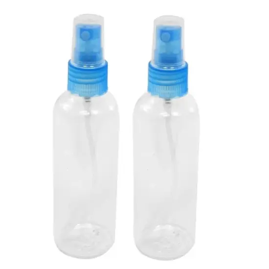 Unique Bargains Plastic Liquid Cosmetic Travel Outdoor Activity Bottle Blue Clear 100ml 2 PCS image {5}