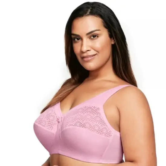 Glamorise Womens MagicLift Moisture Control Wirefree Bra 1064 Pink Heather image {2}