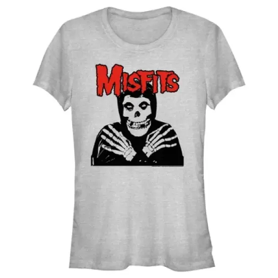 Junior's Misfits Fiend Skull Red Logo T-Shirt image {3}
