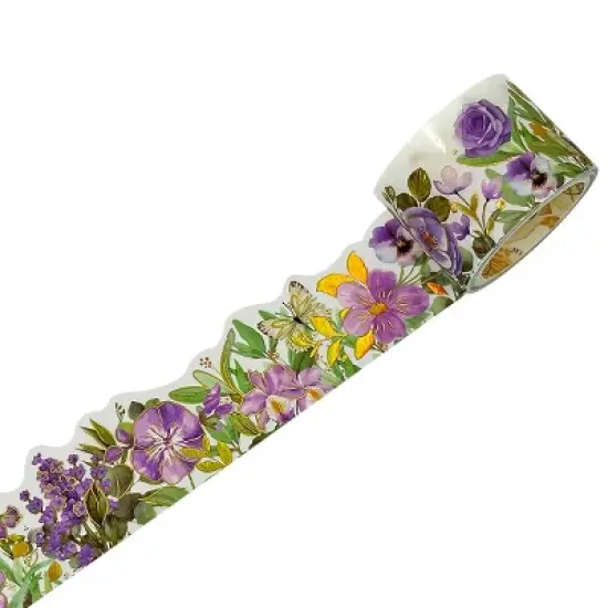 Wrapables Landscape Floral Metallic Gold Foil Washi Tape, 30mm x 3M image {20}