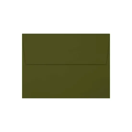 JAM Paper A6 Square Flap Envelopes Peel & Press 70lb 4 3/4 x 6 1/2 Olive Green 50 Pack (4875-81-50) image {1}