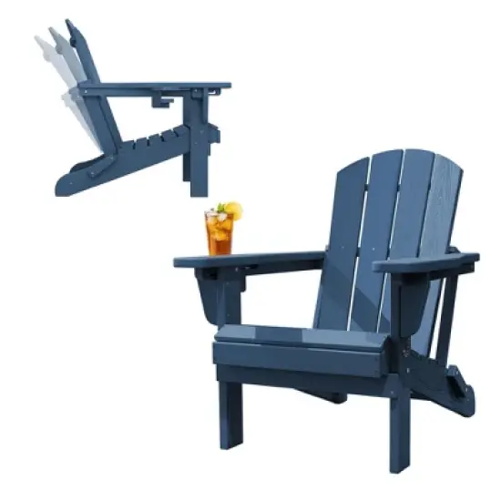 Hyleory Adjustable HDPE Adirondack Chair with Ergonomic Backrest image {20}