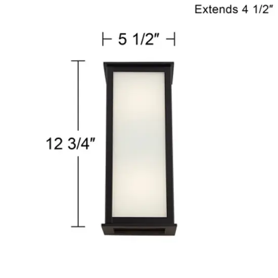 John Timberland Modern Outdoor Wall Light Fixtures Set of 2 Black 12 3/4" Milky White Glass Panels for Post Exterior Barn Deck image {8}
