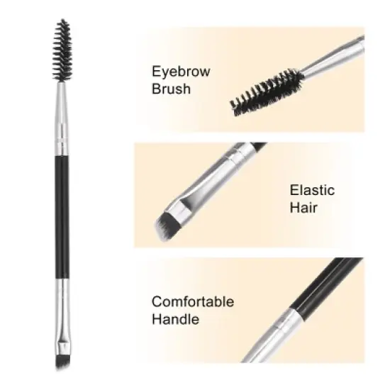 Unique Bargains Soft Double Sided Angled Eyebrow Brush Eyelash Extension Brush for Women Eye Makeup image {1}