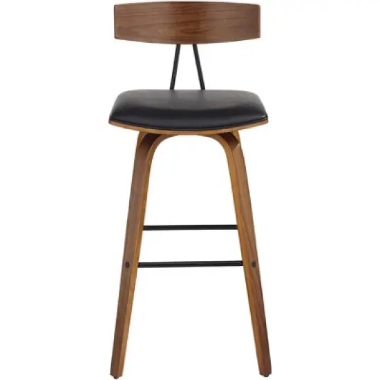 Elm Lane Westwood Wood Swivel Bar Stools Set of 2 Natural 31" High Farmhouse Rustic Black Faux Leather for Kitchen Counter Height Island image {6}