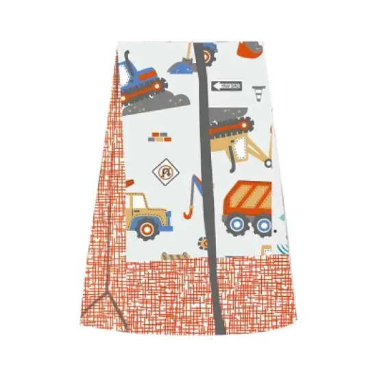 Bacati - Construction Yellow Orange Blue Gray 4 pc Crib Bedding Set with Diaper Caddy image {6}