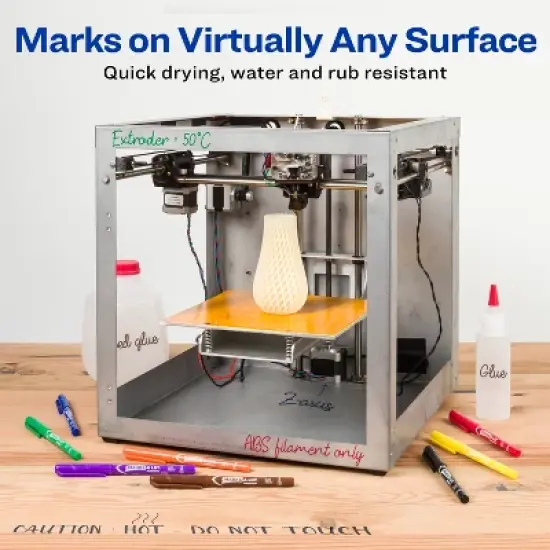 Avery Marks A Lot Permanent Markers, Pen-Style Size, Ultra Fine Tip, 8 Assorted Markers (09231) image {2}