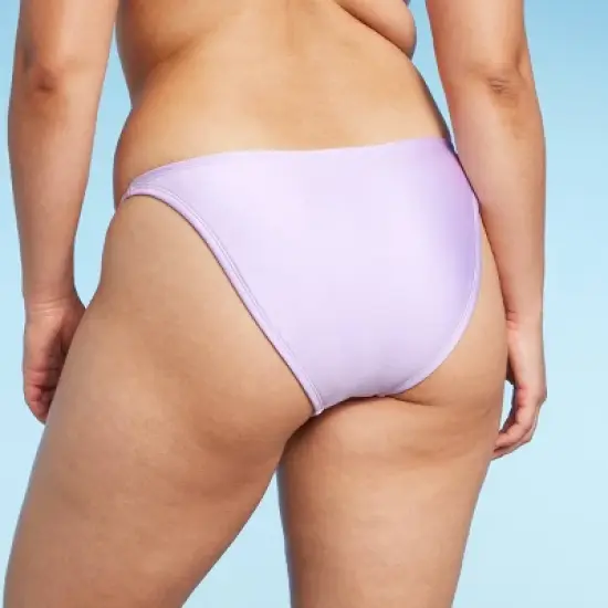 Women's Side Tab High Leg Cheeky Bikini Bottom - Wild Fable&trade; Shiny Light Purple image {4}