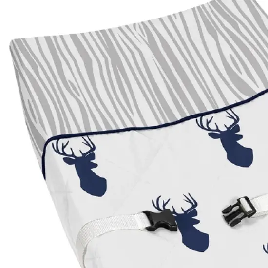 Sweet Jojo Designs Changing Pad Cover - Navy & White Stag image {3}