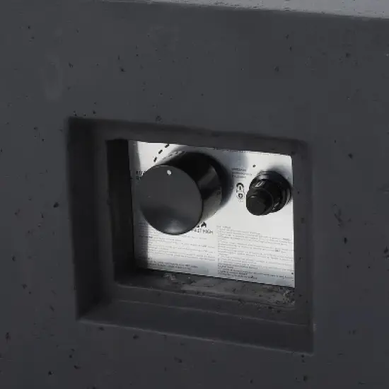 Aidan Outdoor 50000 BTU Light Weight Concrete Square Fire Pit Dark Gray - Christopher Knight Home image {1}