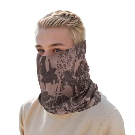 Unique Bargains Sunscreen Artistic Pattern Face Scarf Mask Brown 1 Pc image {4}