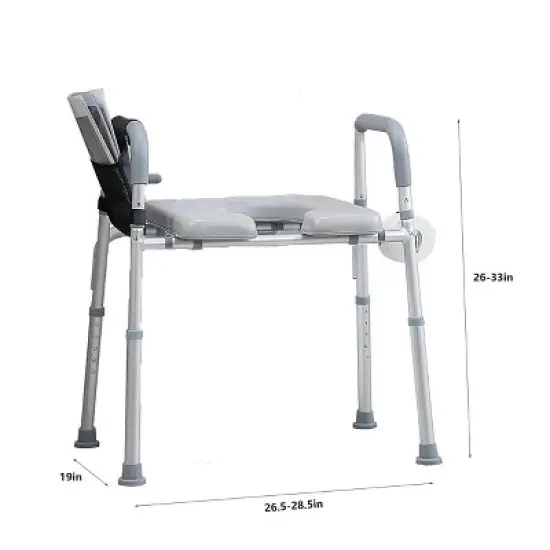 Raised Toilet Seat With Armrests Padded Seat, Adjustable Height Toilet Seat Risers, 300lbs Elevated Toilet Seat For Elderly Disabled Handicap image {5}