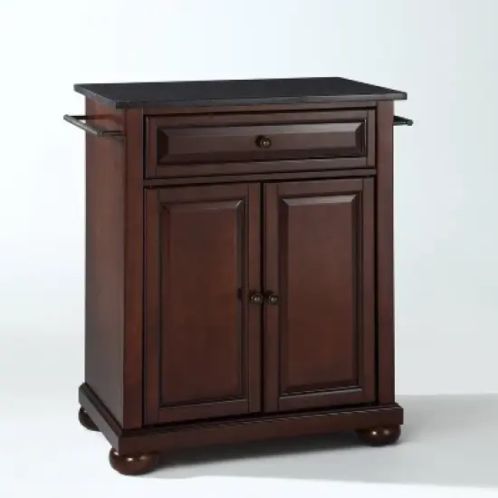 Alexandria Black Granite Top Portable Kitchen Island/Cart - Crosley image {9}