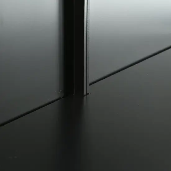 Kumasinova 77" Display Storage Cabinet with LED Lights,180&deg; View Kitchen Pantry Cabinet with Glass Doors,Metal Frame Display Cabinet for Living Room image {4}