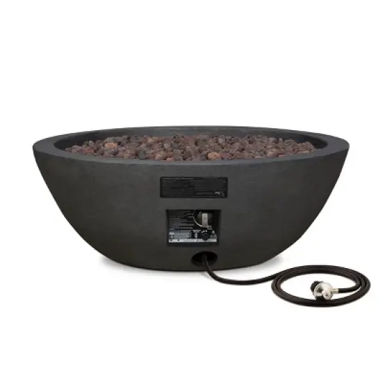Riverside Fire Bowl Shale - Real Flame: Outdoor Entertainment, Propane Gas, Lava Rock, Weather-Resistant image {3}