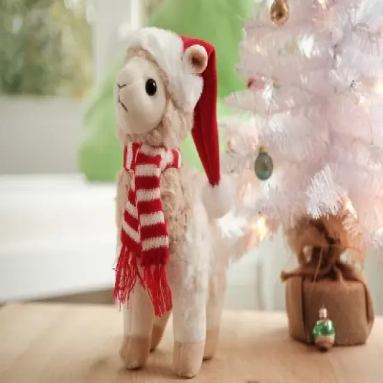 Bearington Holly the Holiday Llama: Hand-Sewn 10 Tall image {2}