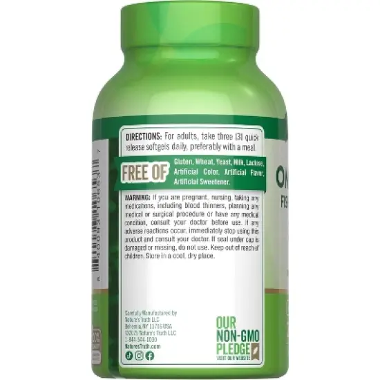 Nature's Truth Triple Omega 3-6-9 | 3600mg | 200 Softgels image {6}