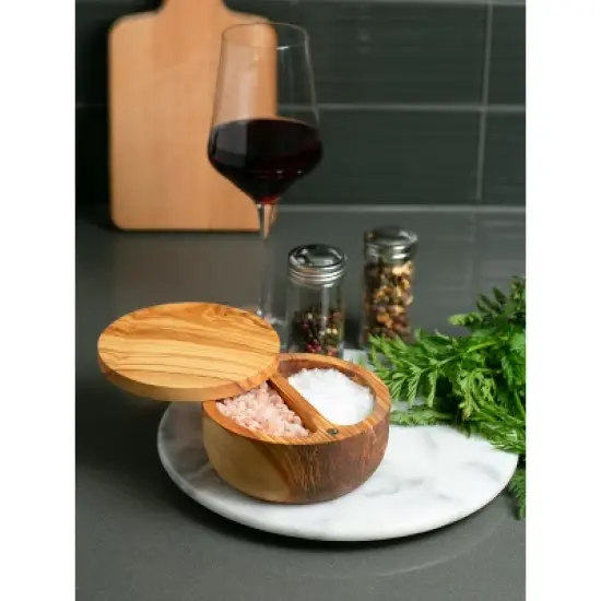 Rsvp Olive Wood Salt Box image {1}