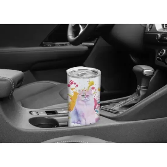 100 North 20 Ounce Stainless Steel On the Go Travel Tumbler With Push Top Lid, Persian Cat Paint Splatter image {4}