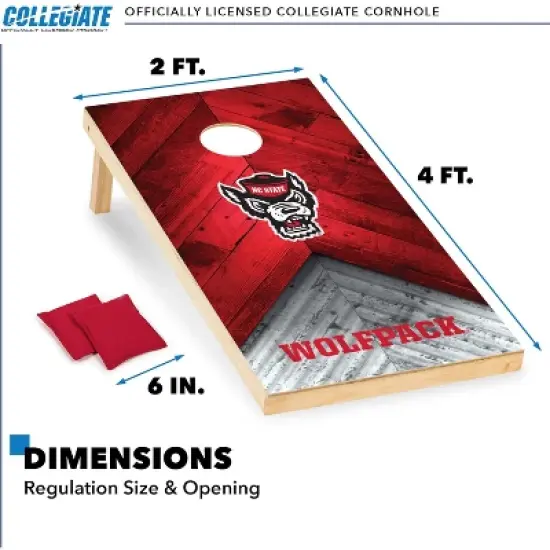 NCAA North Carolina State Wolfpack 2'x4' Wood Cornhole Set image {5}