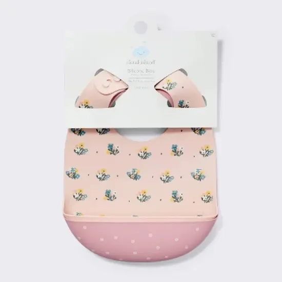 Silicone Bibs - 2pk - Flowers/Dots - Cloud Island&trade; image {2}