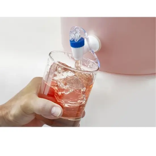 Winco Round Beverage Dispenser, 6 Gallon, White Plastic image {3}