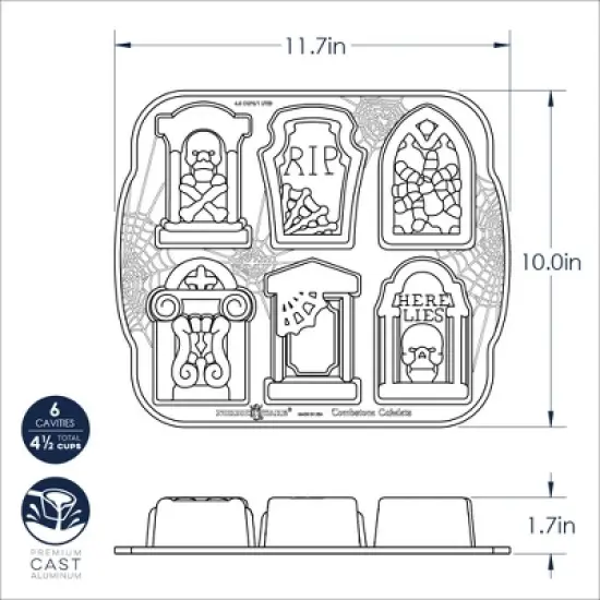 Nordic Ware Tombstone Cakelet Pan image {6}