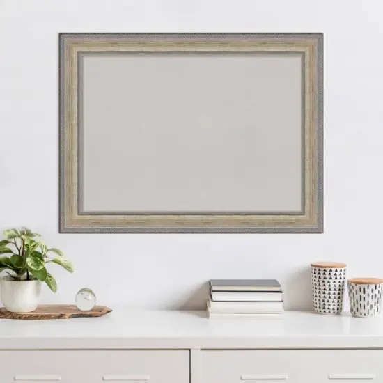 33"x25" Wood Frame Gray Cork Board Fleur Champagne Silver - Amanti Art image {8}