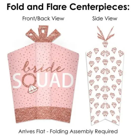 Big Dot of Happiness Bride Squad - Rose Gold Bridal Shower or Bachelorette Party Decor and Confetti - Terrific Table Centerpiece Kit - Set of 30 image {3}