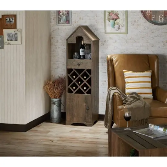 Nellda Wine Rack Reclaimed Oak - miBasics image {6}