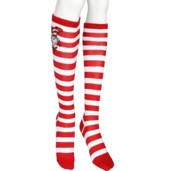 The Cat In The Hat Women's Striped Character Face Knee High Sock image {4}