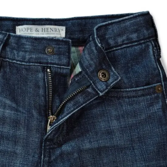 Hope & Henry Boys' Lined Medium Wash Denim, Infant image {2}