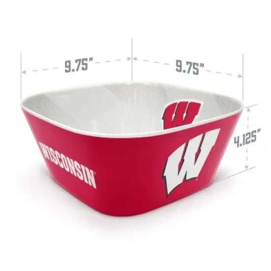 NCAA Wisconsin Badgers Serving Bowl: Melamine Rounded Square, 15 Volume Capacity image {3}