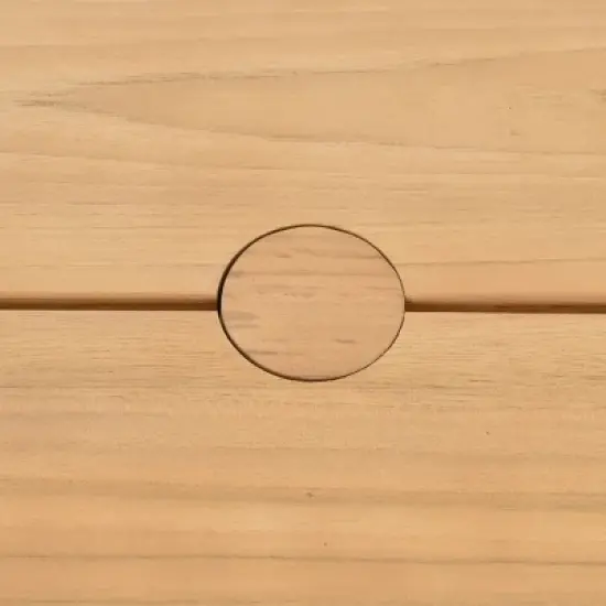 Linear Planked Wood 6 Piece Outdoor Dining Set Textured Weave Back Armchairs & Rectangular Table Ensemble image {11}