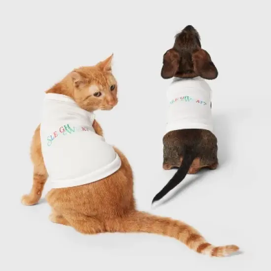 "Sleigh What?" Matching Family Pajama Dog and Cat Sweatshirt - Wondershop&trade; White image {5}