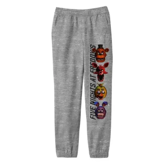 Five Nights at Freddy's Vertical Layout with Boxed Characters Youth Athletic Heather Gray Jogger Pants image {2}