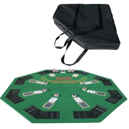 DSVIMOY 48" Folding Poker Tabletop for 8-Player, Portable Game Layout Mat, Green, 48"*48"*0.5" image {1}