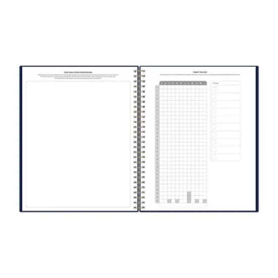 Blue Sky 8"x10" 2025-2026 Weekly/Monthly Spiral Planner Printed Phased Navy image {7}