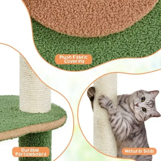 Yaheetech 42" H Cat Tree Cat Tower for Indoor Cats , Green/Brown image {3}