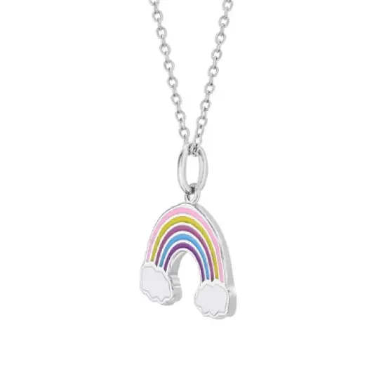 Girls' Colorful Rainbow Sterling Silver Necklace - In Season Jewelry image {1}