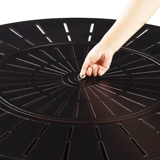 Oakland Living 5pc Swivel Rocking Aluminum Outdoor Dining Set Copper/Gray image {6}