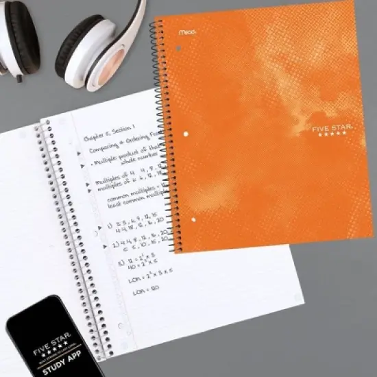 Five Star Active Subject Notebook 80ct Orange image {7}