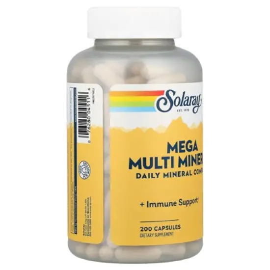 Solaray Mega Multi Mineral&trade;, 200 Capsules image {3}