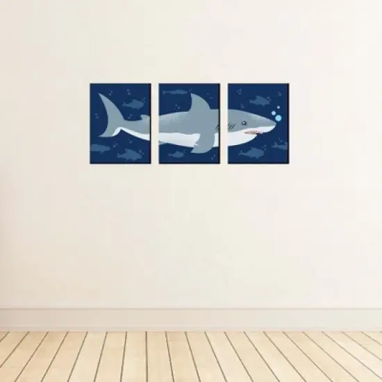 Big Dot of Happiness Shark Zone - Nursery Wall Art, Kids Room Decor and Jawsome Shark Home Decoration - Gift Ideas - 7.5 x 10 inches - Set of 3 Prints image {2}