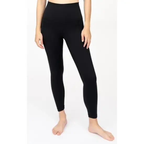 90 Degree By Reflex Womens Wonderlink Tribeca Elastic Free Super High Waist Side Pocket Ankle Legging image {1}