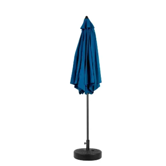 DOMETOUR 9FT Outdoor Patio Umbrella with Tilt and Crank, 6 Ribs for Deck, Backyard, Pool (Base Not Included) - Dark Blue image {6}