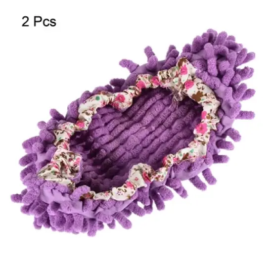 Unique Bargains Cleaning Shoes Cover Multifunction Chenille Microfiber Mop Head 2 Pcs image {2}