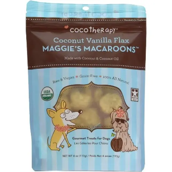 CocoTherapy Maggie's Macaroons Gourmet Treats for Dogs, Coconut Vanilla, 4oz image {3}