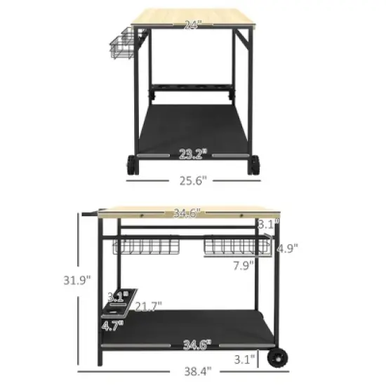 MOEPISY Outdoor Serving Cart with Wheels image {8}