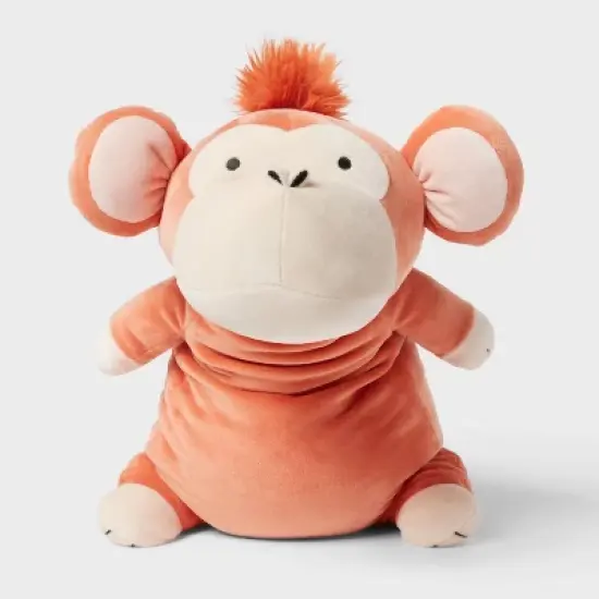 Monkey Weighted Plush Kids' Throw Pillow Orange - Pillowfort&trade; image {3}